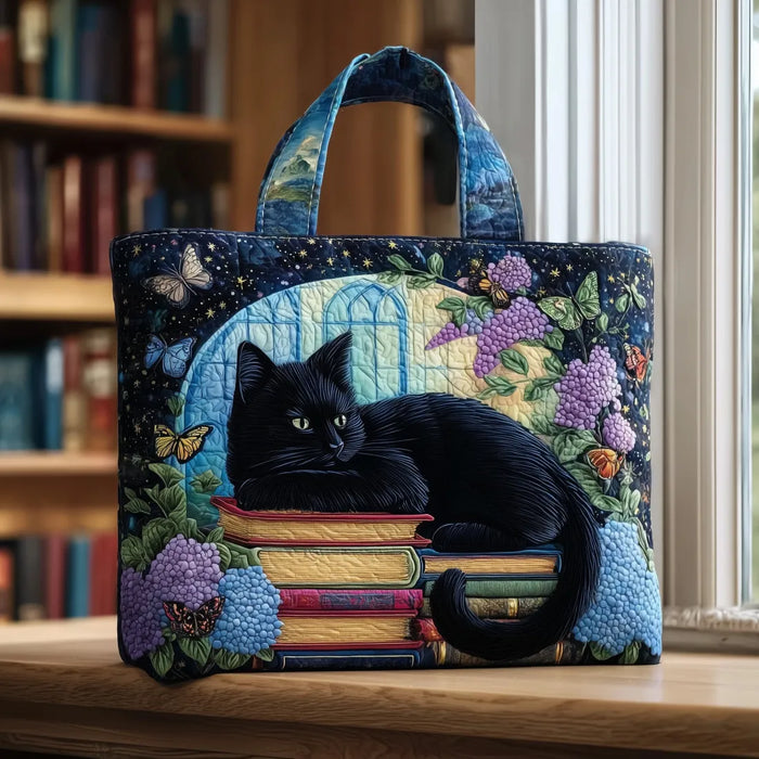 Artisanal Bag - Black Cat on Books 1