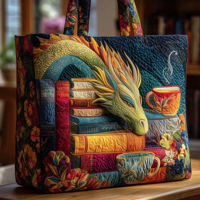 Artisan Bag - Dragon Reader with Books and Mugs 1