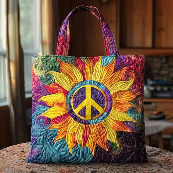 Bright Spirit Sunflower Quilted Tote Bag 1
