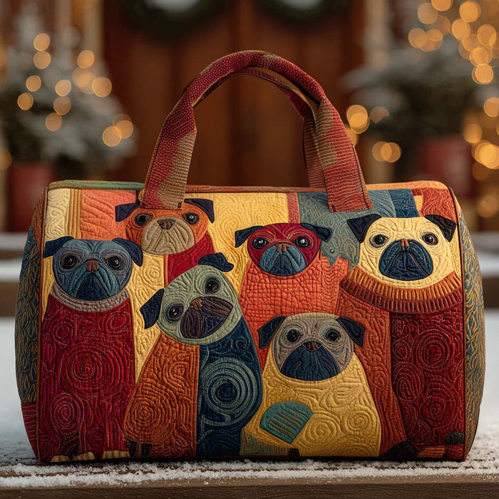 Bubbles Pug Quilted Duffle Bag 1