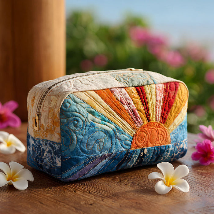 Chill Wave Quilted Makeup Bag 1