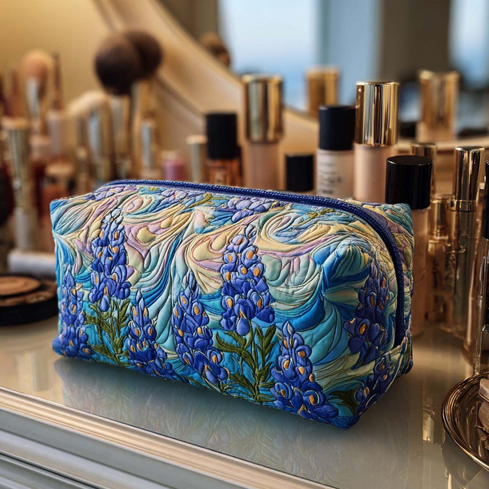 Floral Swirl Quilted Makeup Bag 1