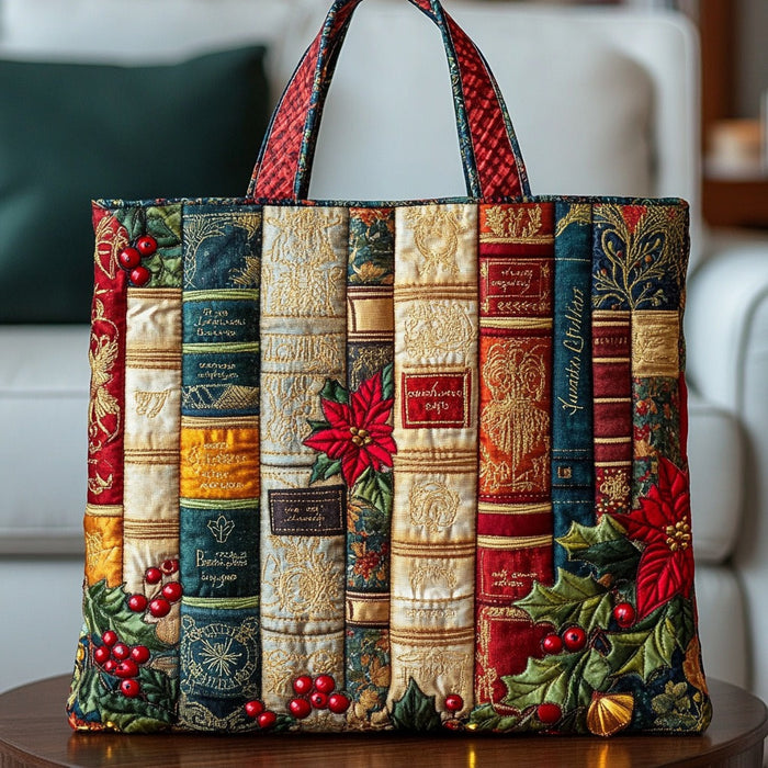 Holiday Books Quilted Tote Bag 1