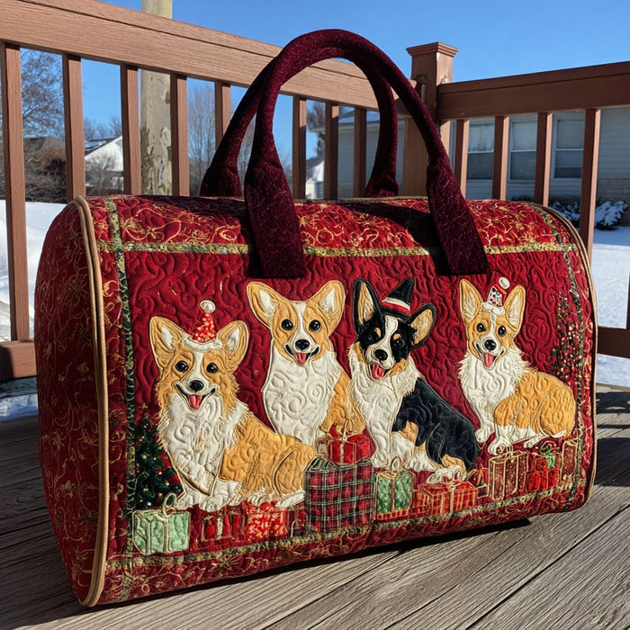 Merry Corgmas Quilted Duffle Bag 1