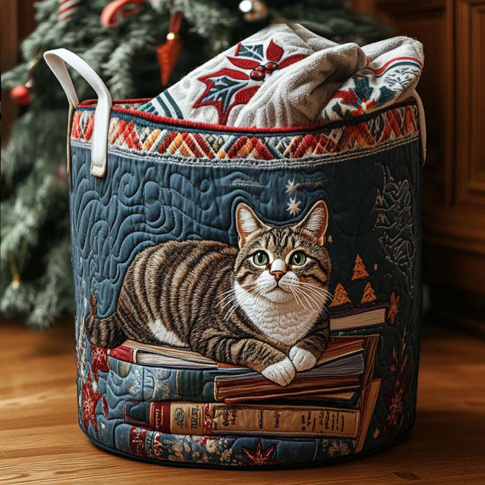 Christmas Pattern Quilted Laundry Basket 1