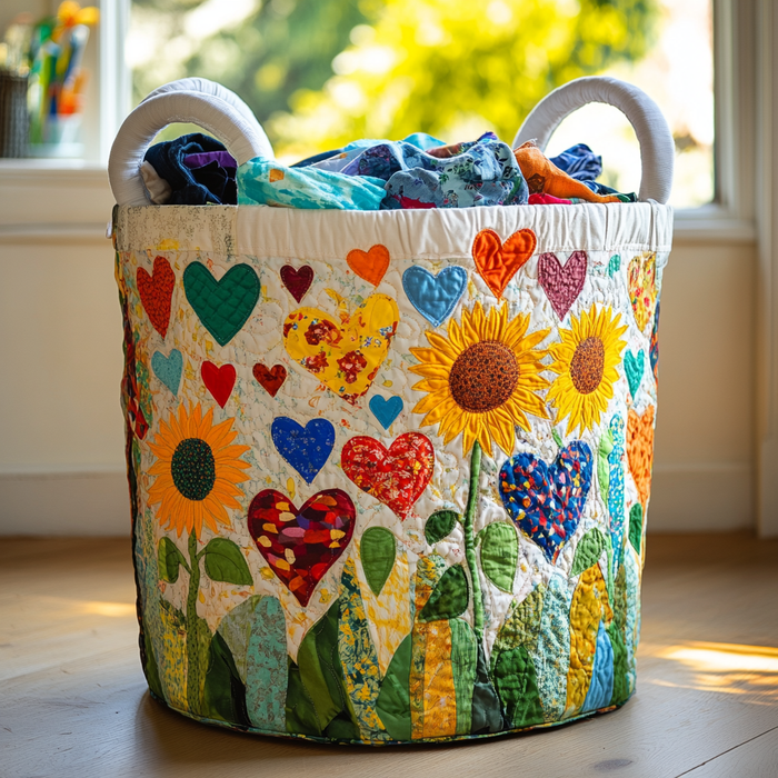 Country Charm Quilted Laundry Basket 1