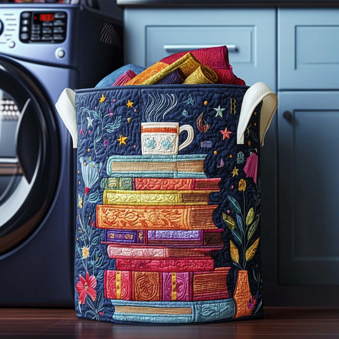 Dreamy Pages Quilted Laundry Basket 1