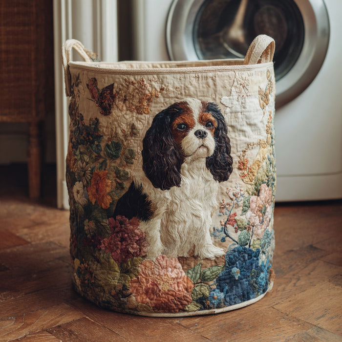 Floral Rider Quilted Laundry Basket 1