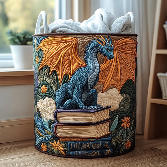 Forest Dragon Quilted Laundry Basket 1