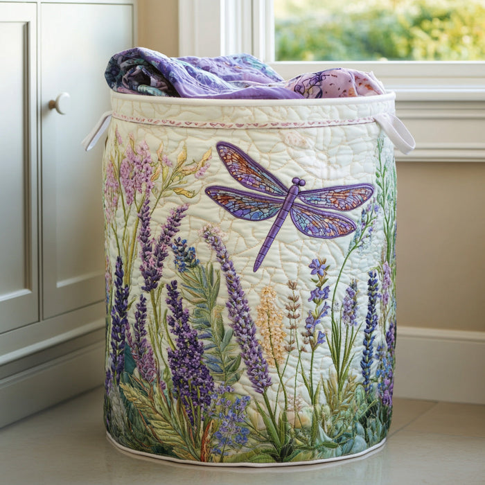 Golden Dragonfly Quilted Laundry Basket 1