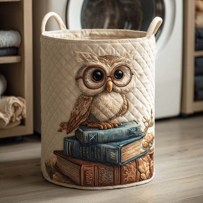 Owl Quilted Laundry Basket 1