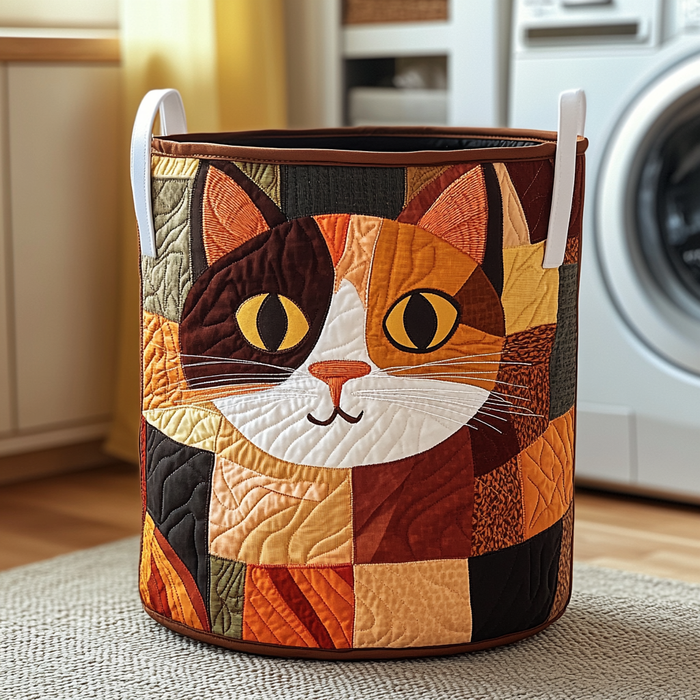 Patchwork Quilted Laundry Basket 1