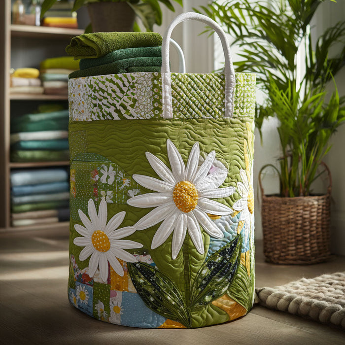 Sunny Stems Quilted Laundry Basket 1