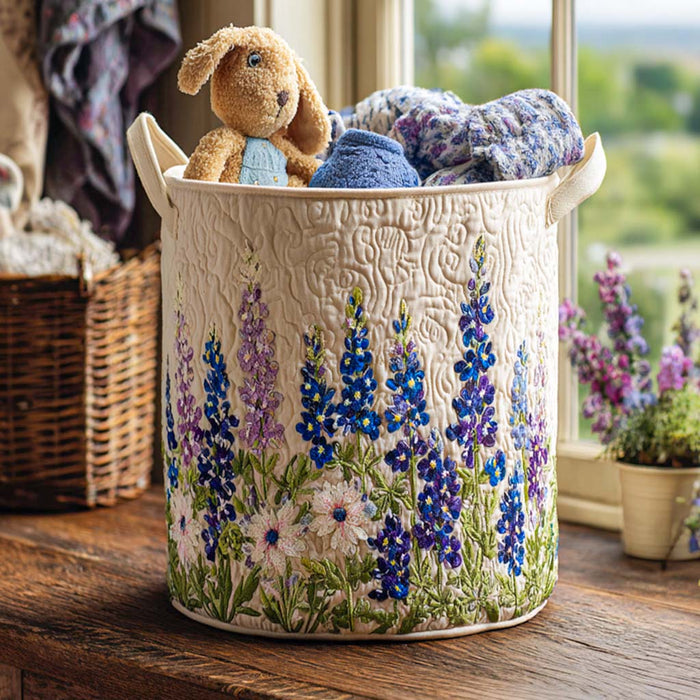 Wild Flowers Quilted Laundry Basket 1