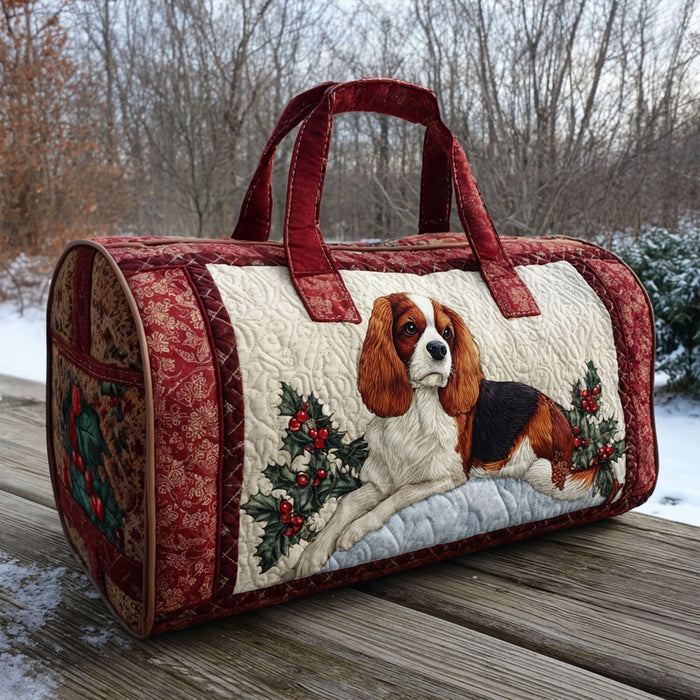 Snowflake Spaniel Quilted Duffle Bag 1