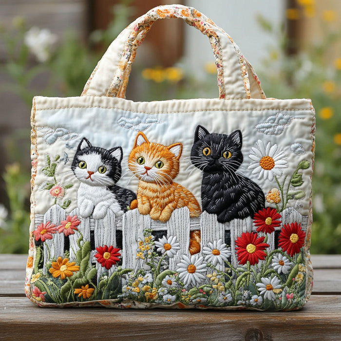 Dreaming Kittens Quilted Tote Bag 1