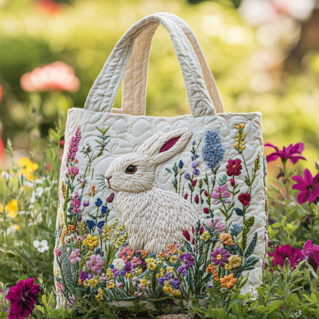 Bunny Garden Quilted Tote Bag 1