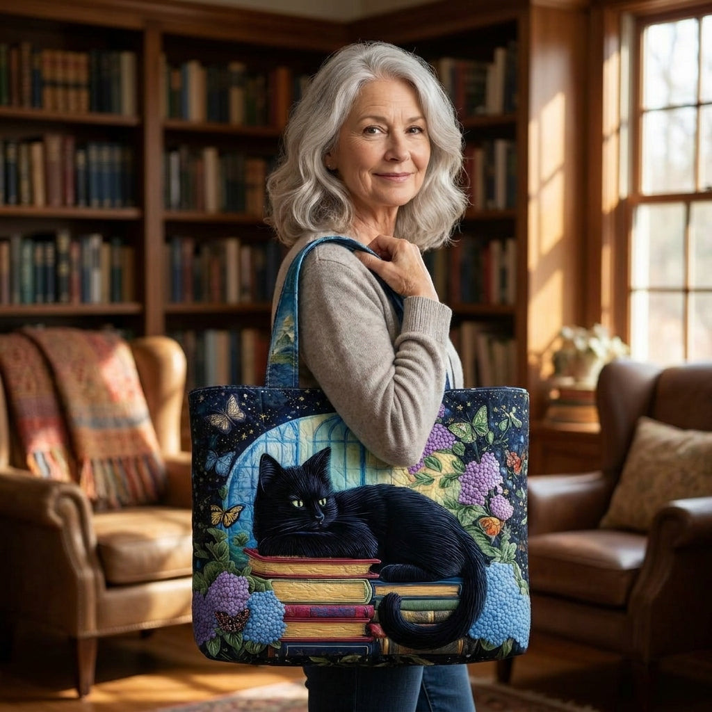 Artisanal Bag - Black Cat on Books 2