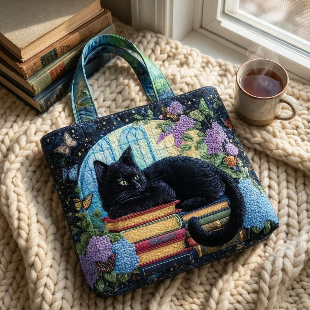 Artisanal Bag - Black Cat on Books 5