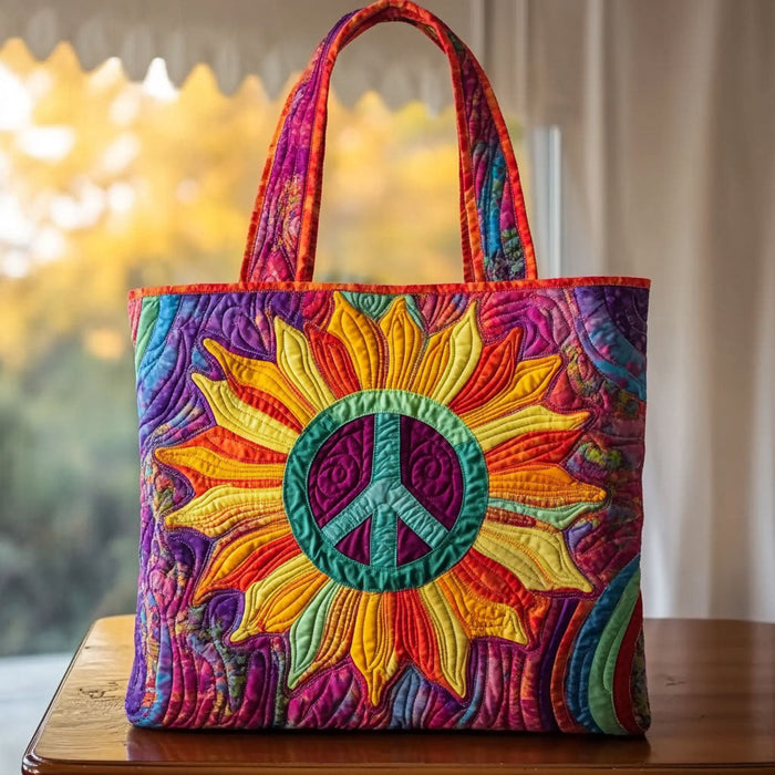 Warm Glow Sunflower Quilted Tote Bag 1