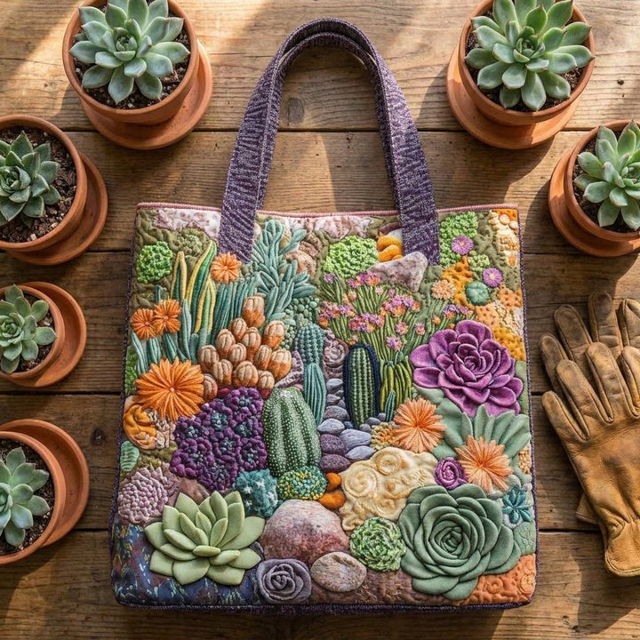 Artisanal Tote Bag - Succulent Garden 6