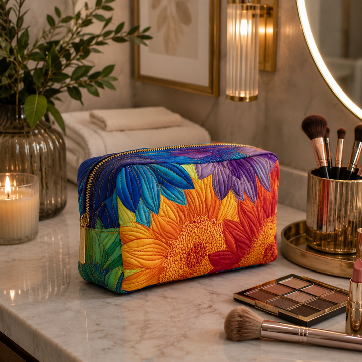 Summer Bloom Quilted Makeup Bag 10