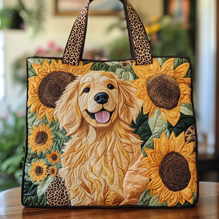 Sunflower Golden Love Quilted Tote Bag 1