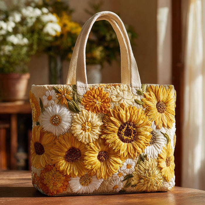 Sunny Garden Quilted Tote Bag 1