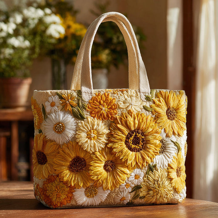 Sunny Garden Quilted Tote Bag 1