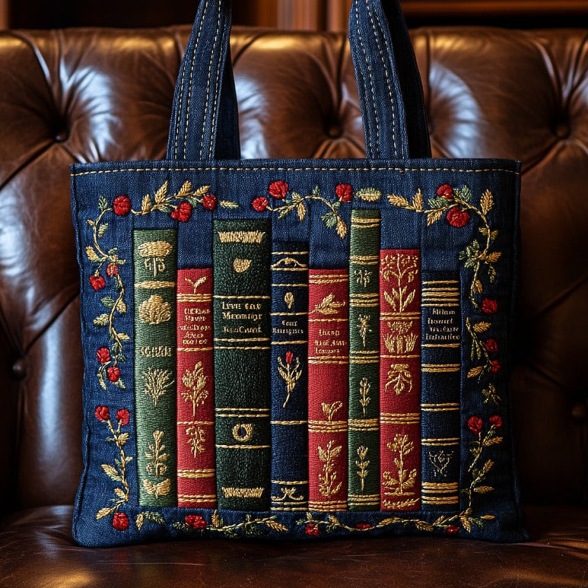 Book Lovers Quilted Tote Bag 1