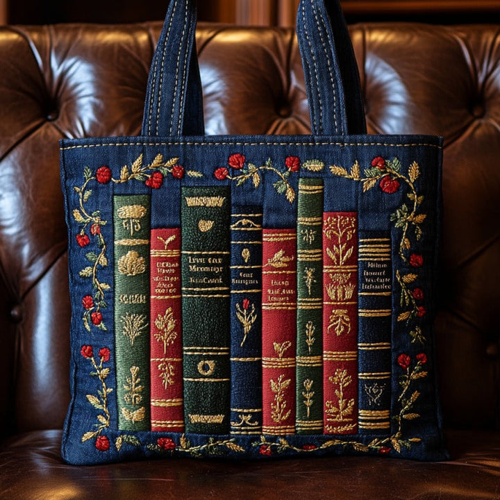 Book Lovers Quilted Tote Bag 1