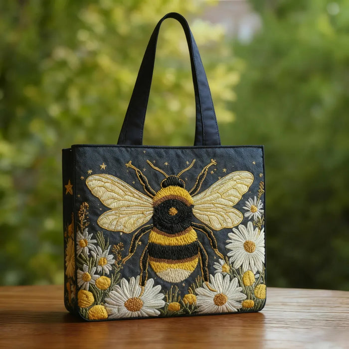 Artisan Tote - Bee with Daisies and Stars 1