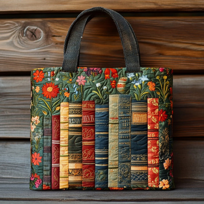 Love Books Quilted Tote Bag 1