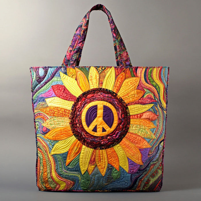 Bohemian Sunflower Quilted Tote Bag 1