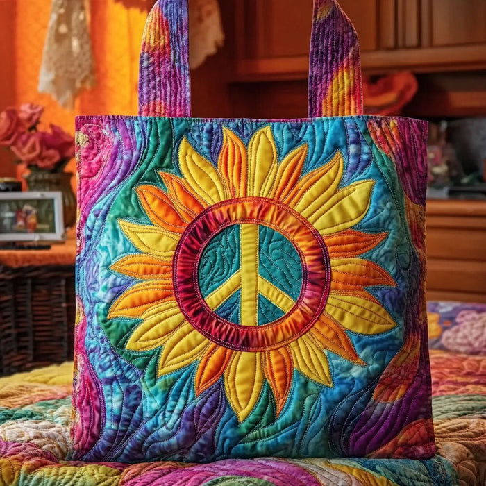 Rustic Sunflower Quilted Tote Bag 1