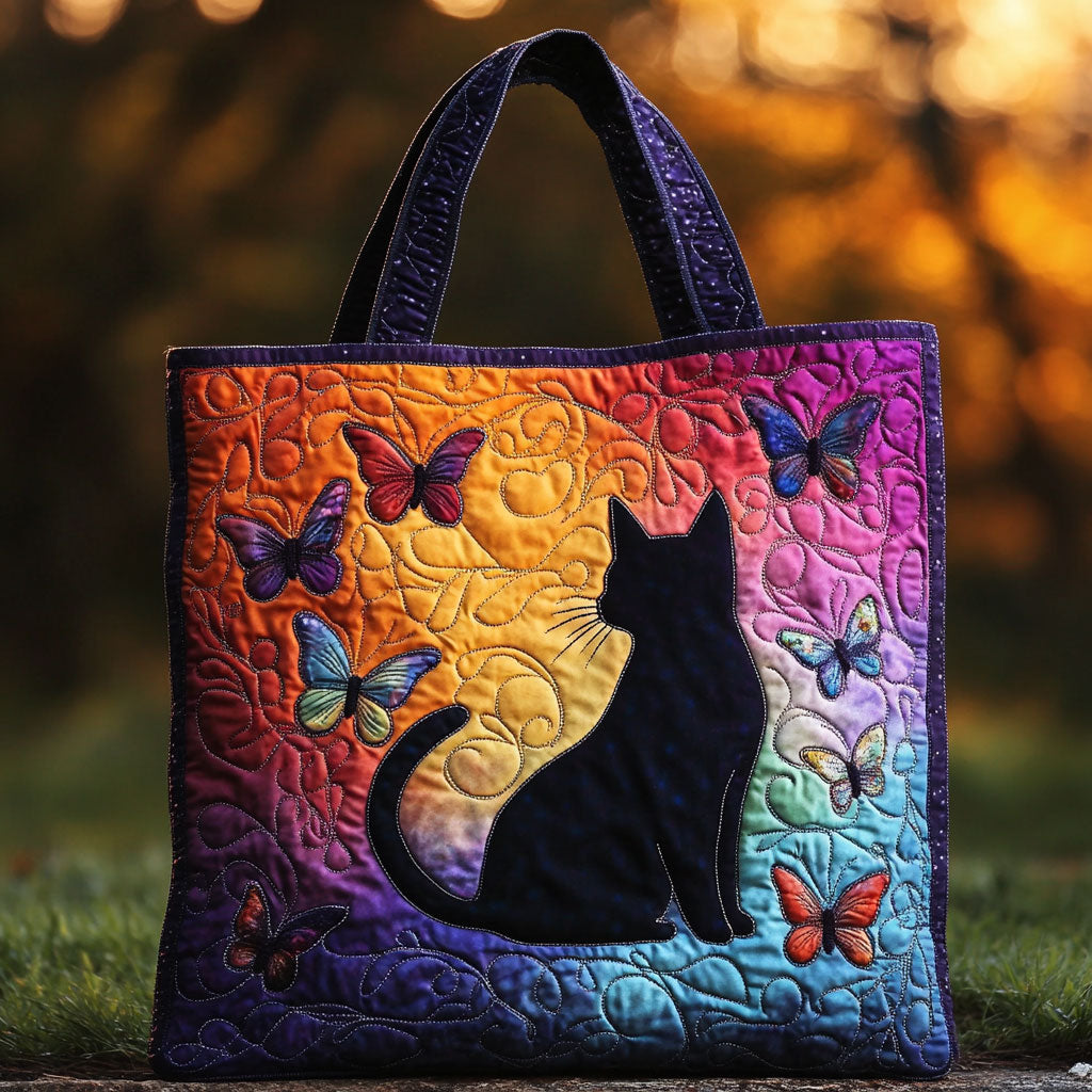 Moonhalo Cat Quilted Tote Bag 1