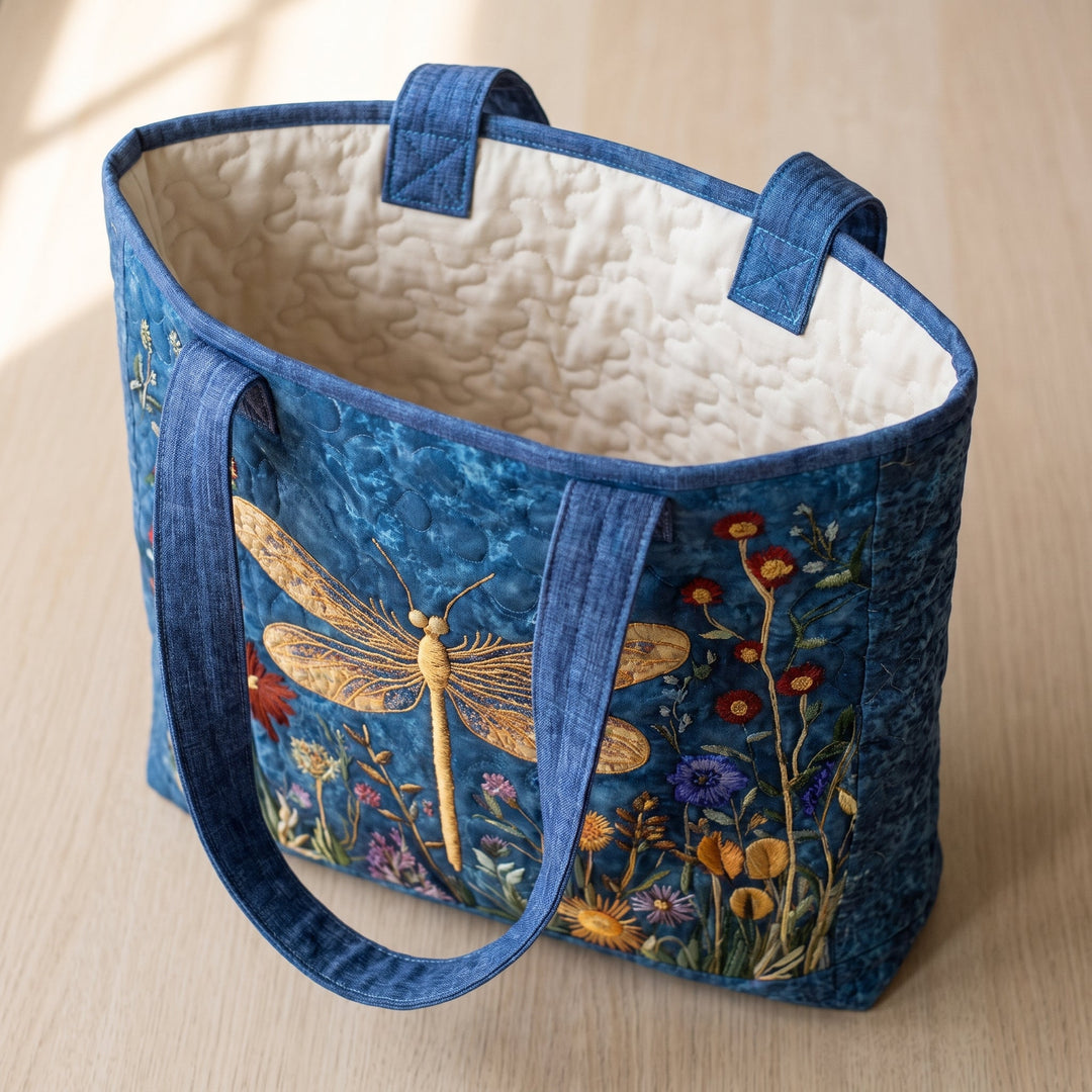 Quilted Bag - Golden Dragonfly 3