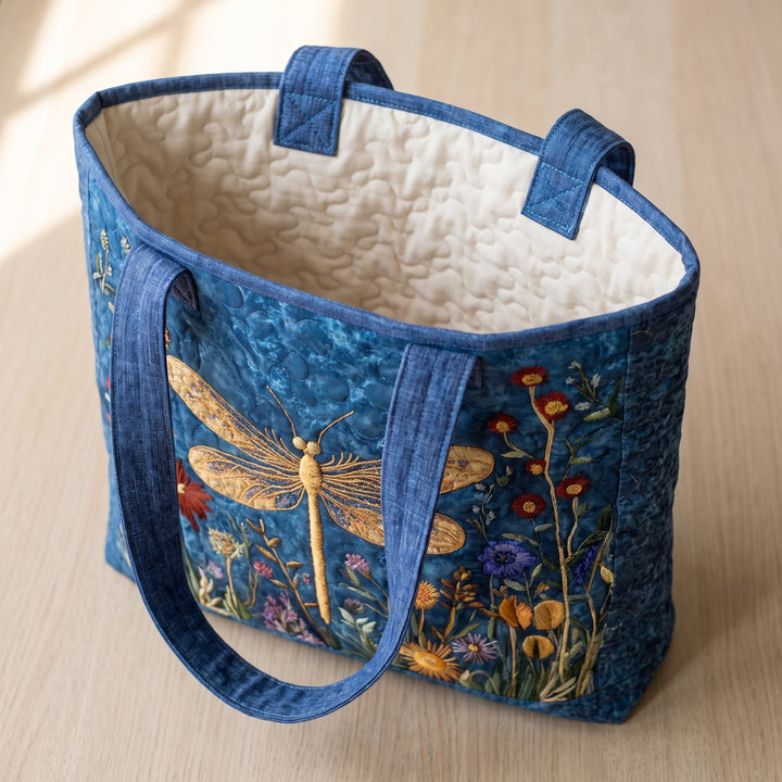 Quilted Bag - Golden Dragonfly 3