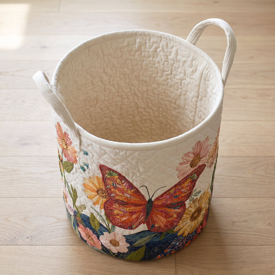 Colorful Beauty Quilted Laundry Basket 2