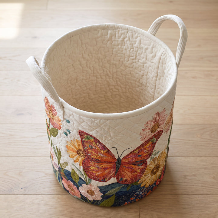 Colorful Beauty Quilted Laundry Basket 2