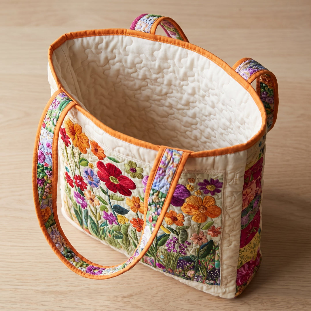 Blooming Garden Quilted Tote Bag 2