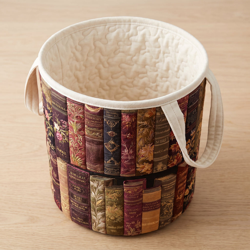 Literary Spirit Quilted Laundry Basket 2