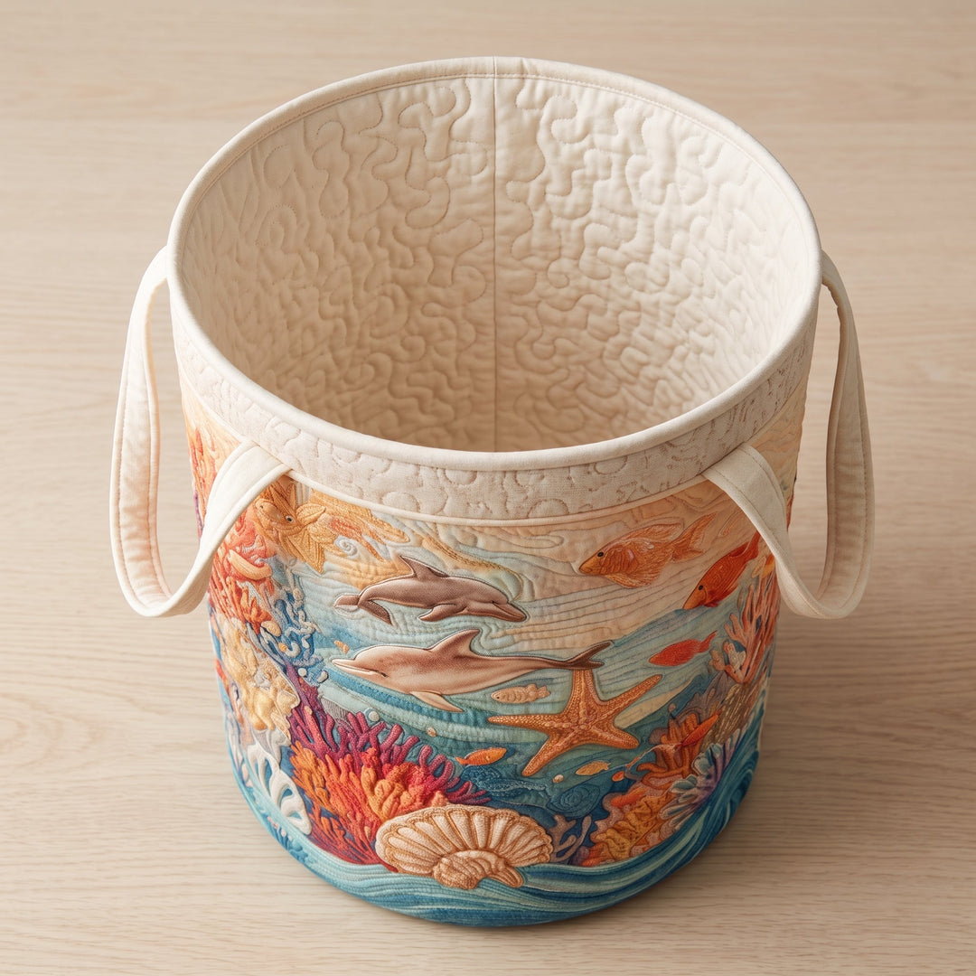 Sea Breeze Quilted Laundry Basket 2