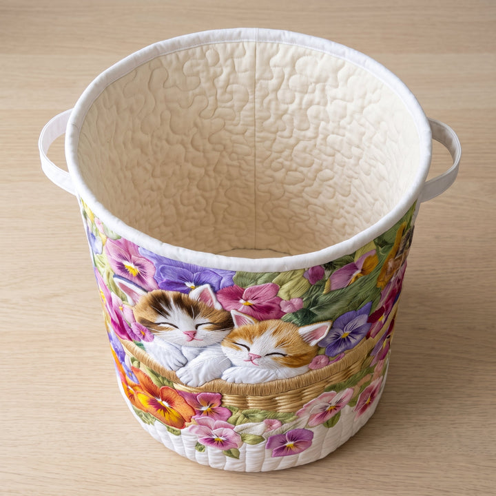 Feline Chaos Quilted Laundry Basket 2