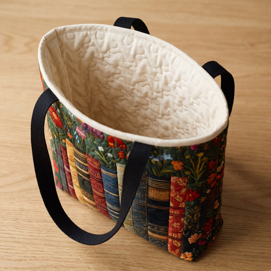 Love Books Quilted Tote Bag 2