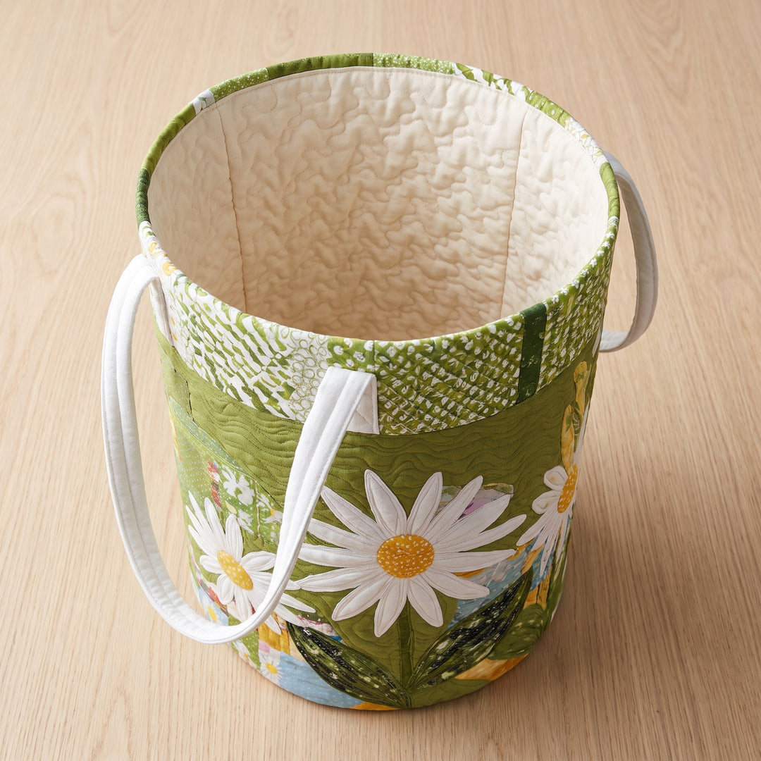 Sunny Stems Quilted Laundry Basket 2