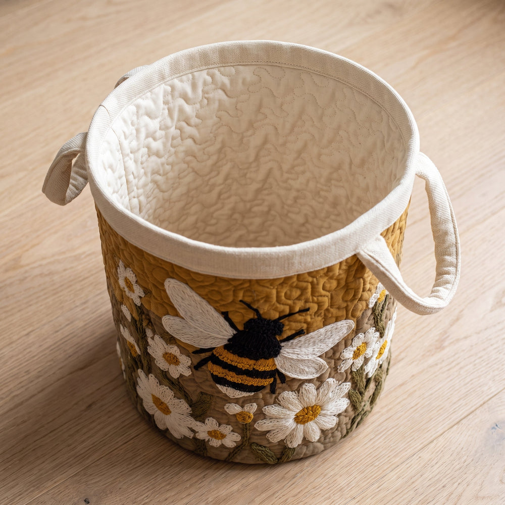 Daisy & Bee Quilted Laundry Basket 2