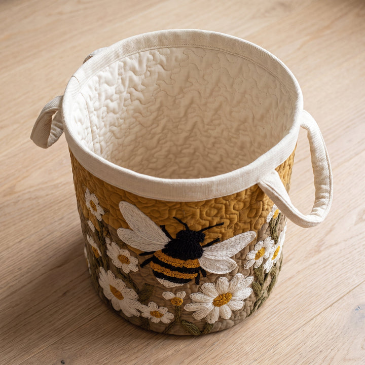 Daisy & Bee Quilted Laundry Basket 2