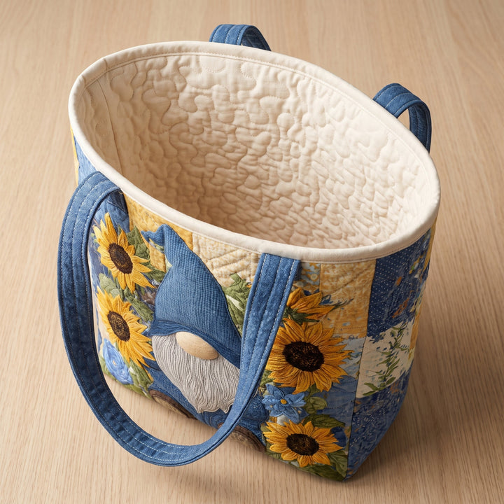 Sunflower Gnome Quilted Tote Bag 2