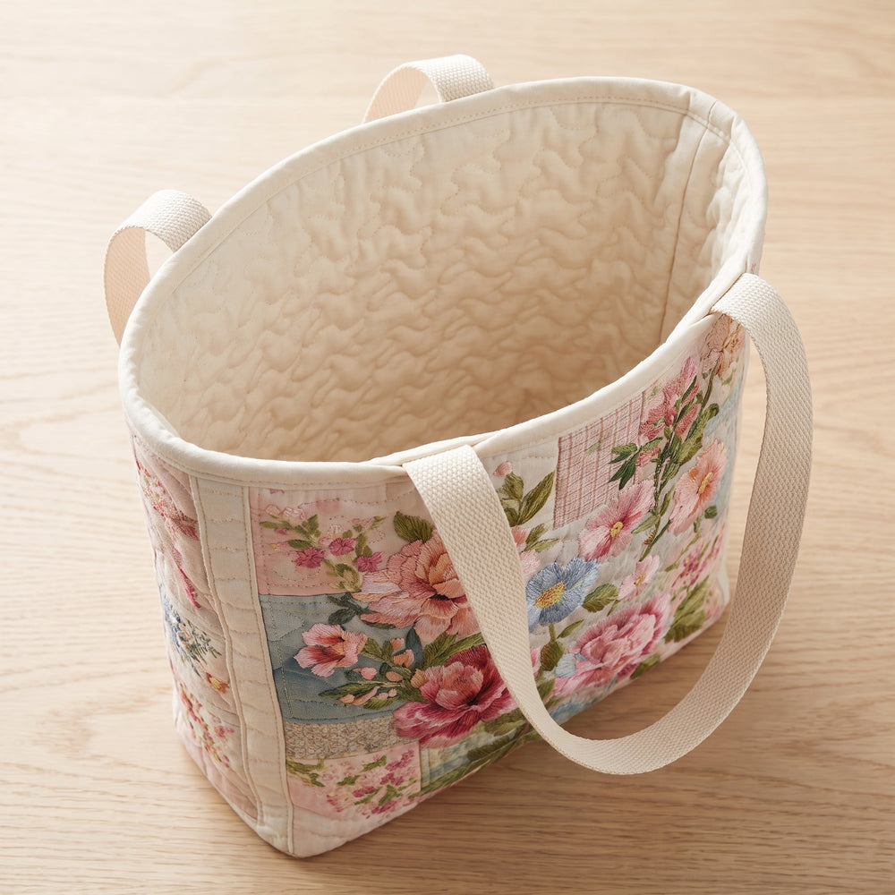 Blooming Flower Quilted Tote Bag 2
